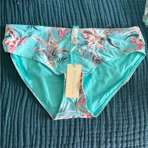 Sea Level Swim Australia Floral Bikini Bottom in Teal and Pink